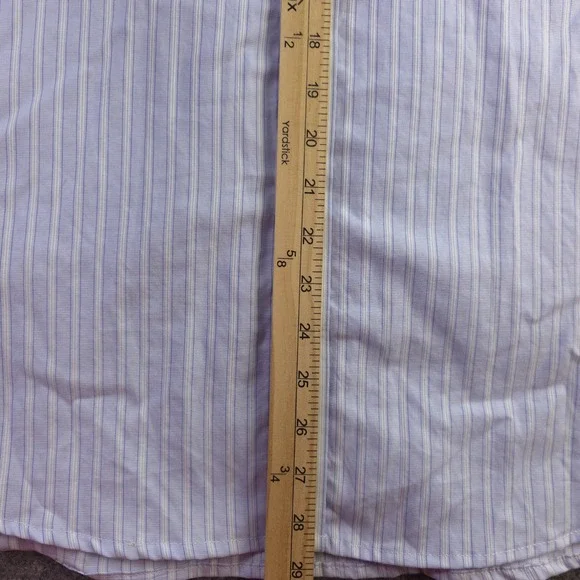 Johnston Murphy Shirt Large Blue Striped Short Sleeve Button Up Cotton Pocket - Picture 5 of 8